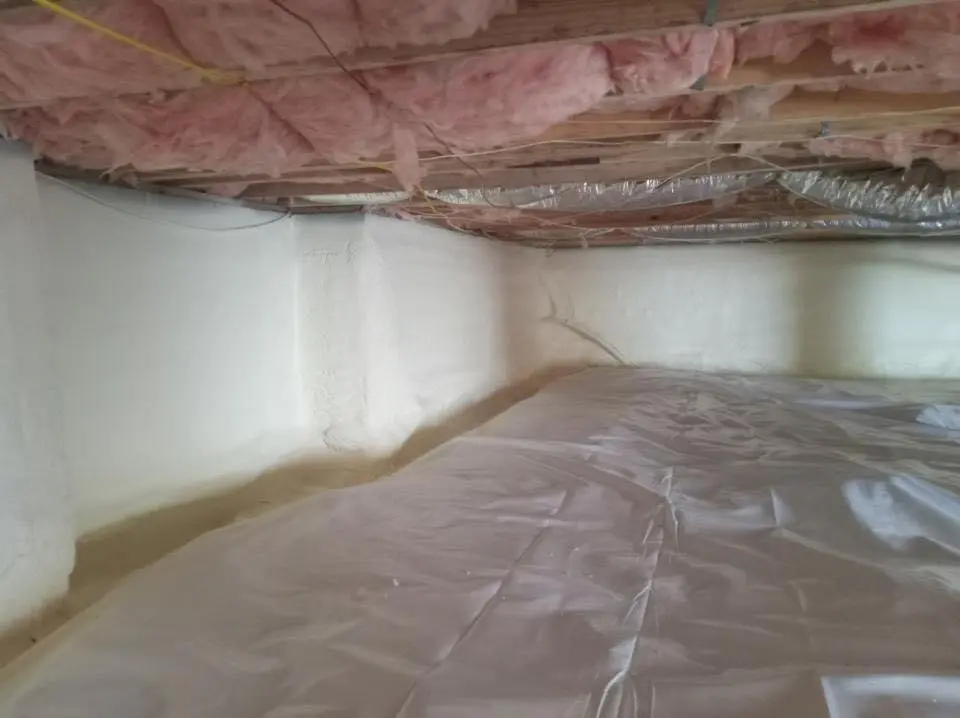 Crawl space encapsulation with closed-cell spray foam for Roof Waterproofing in Charlotte